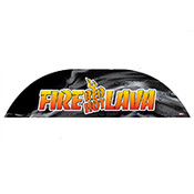 Fire red hot lava half round sign